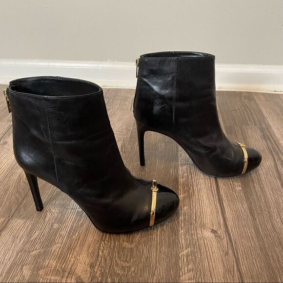 Tory Burch Women's Black Pacey Leather Ankle Boots - Picture 8 of 12